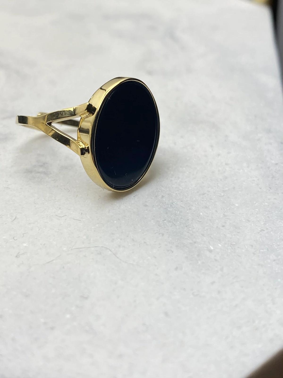 Bague Malia ajustable noire