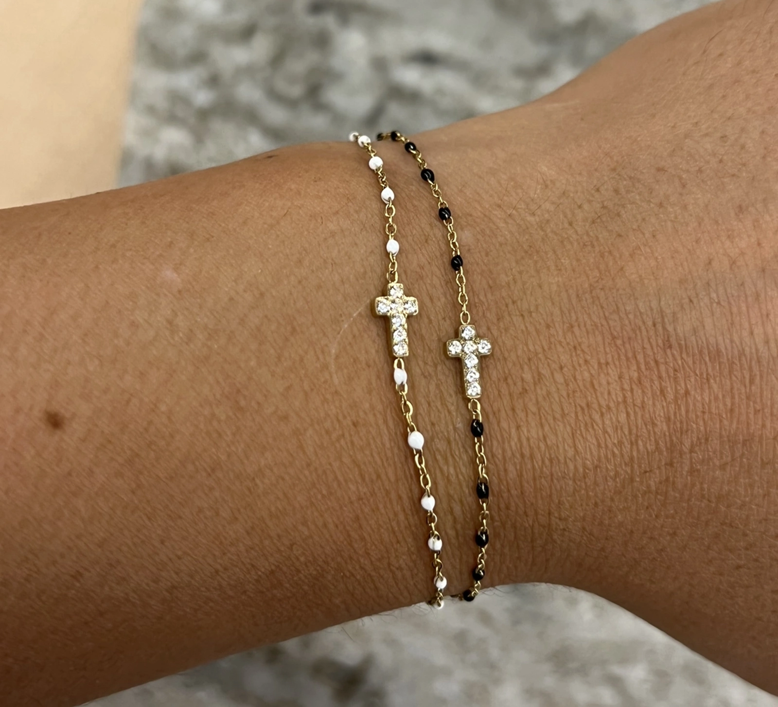 Bracelet Mona  trèfle ou croix strass