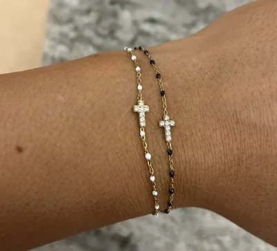 Bracelet Mona  trèfle ou croix strass