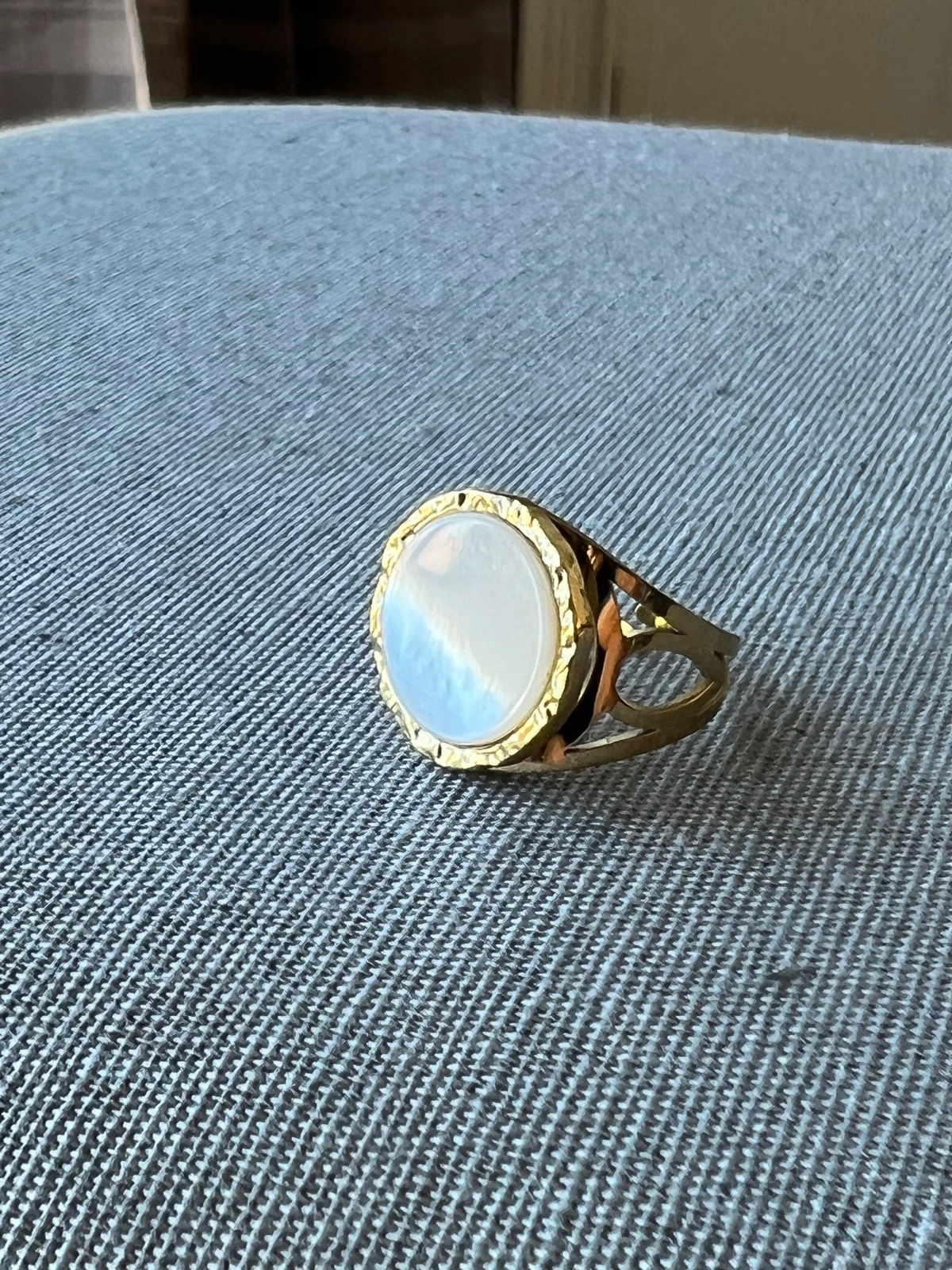 Bague ajustable Doris Nacrée