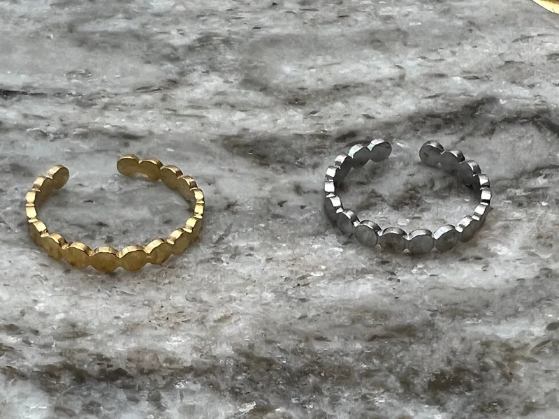 Bague ajustable Adèle (dorée, argentée)