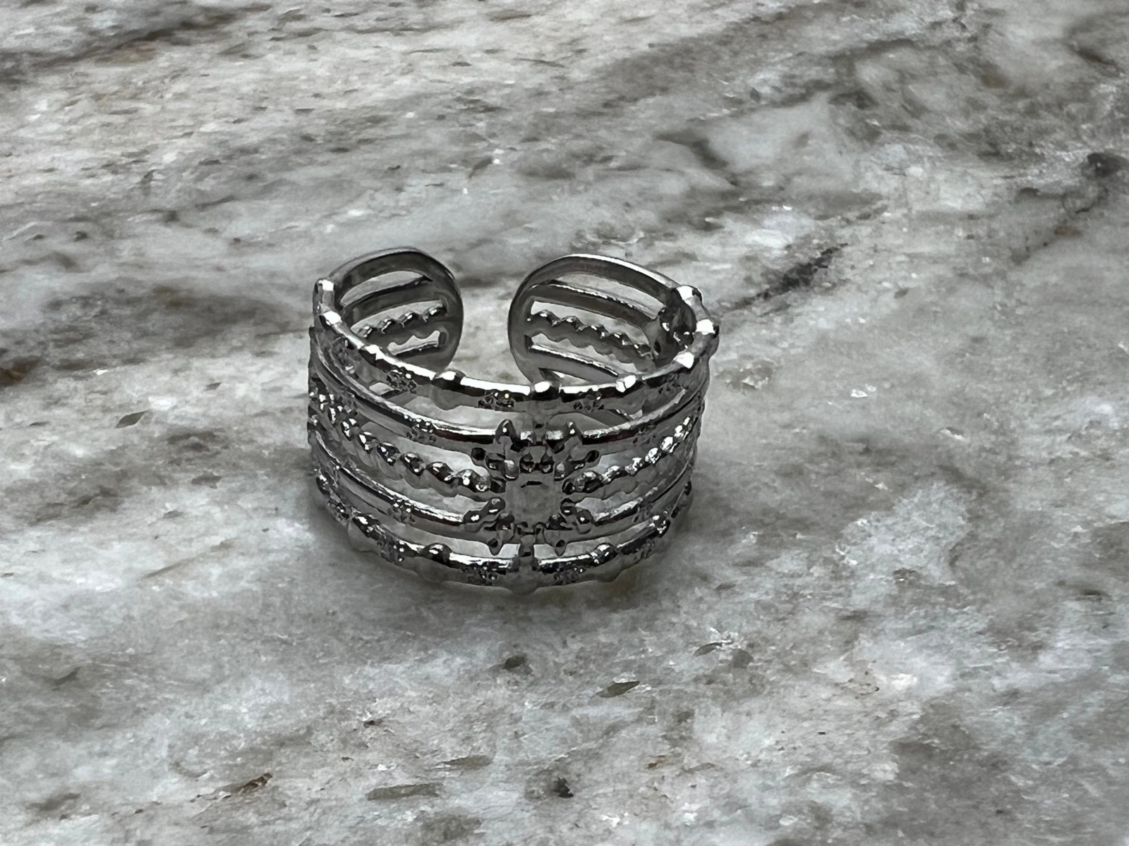 Bague ajustable Sandra argentée
