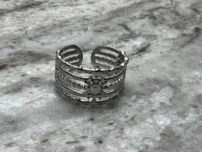 Bague ajustable Sandra argentée