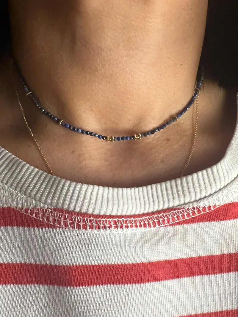 Collier Capri pierres naturelles (bleu, multi, blanc, noir, vert)