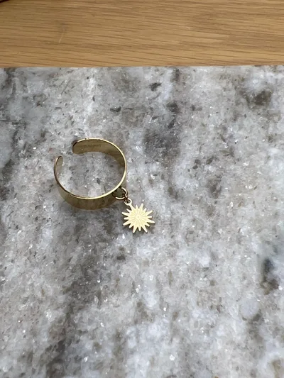 Bague ajustable Soleil (argentée ou dorée)