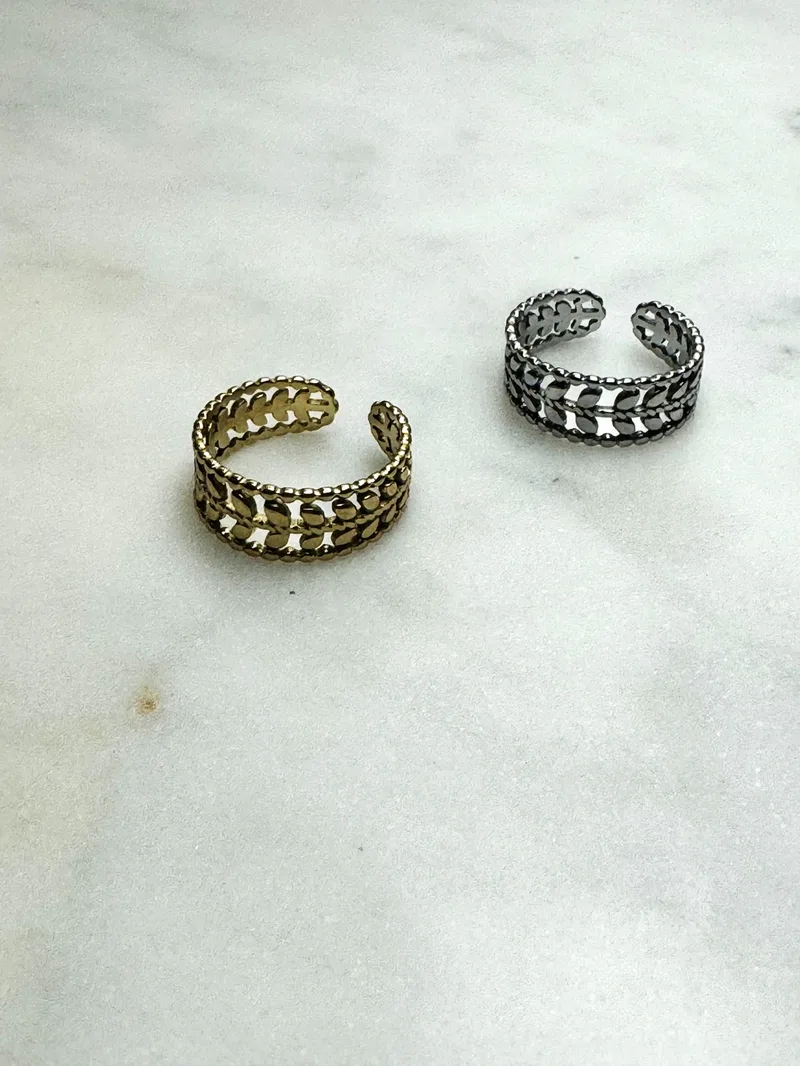 Bague ajustable Mireille (doré ou argenté)