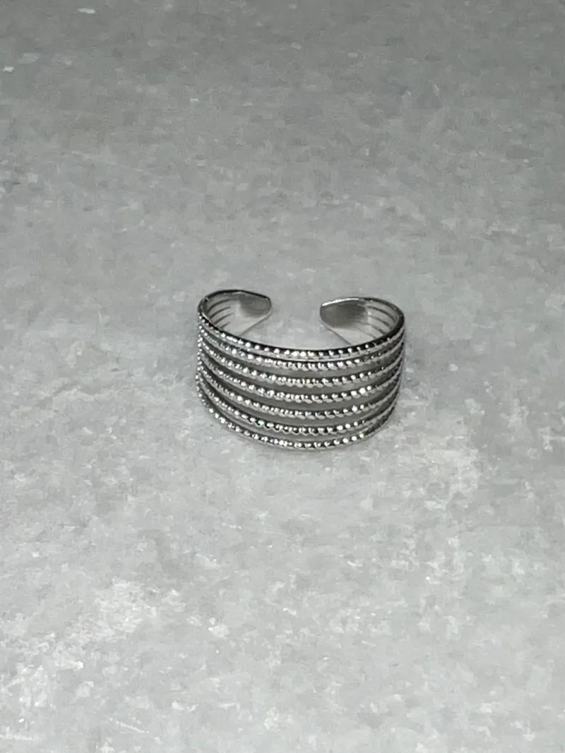 Bague ajustable Inès argenté