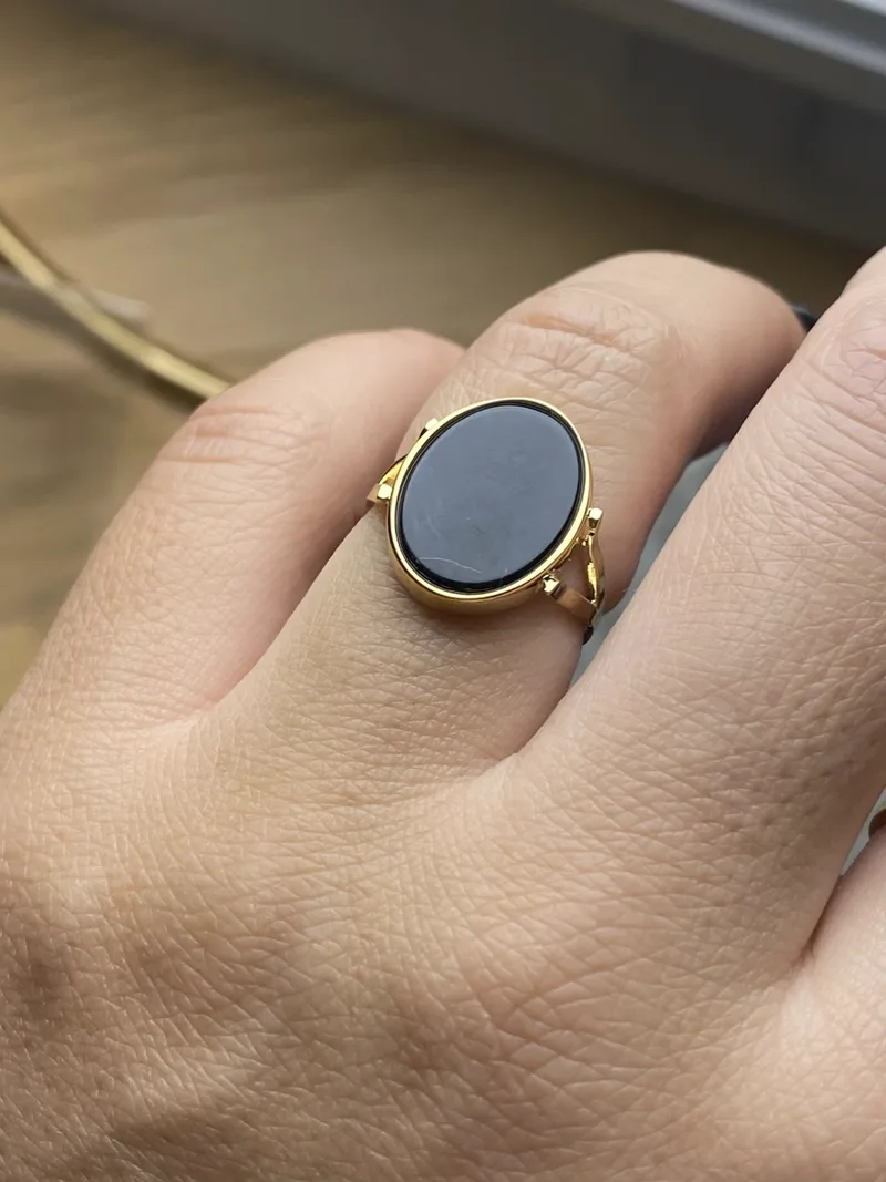 Bague Malia ajustable noire