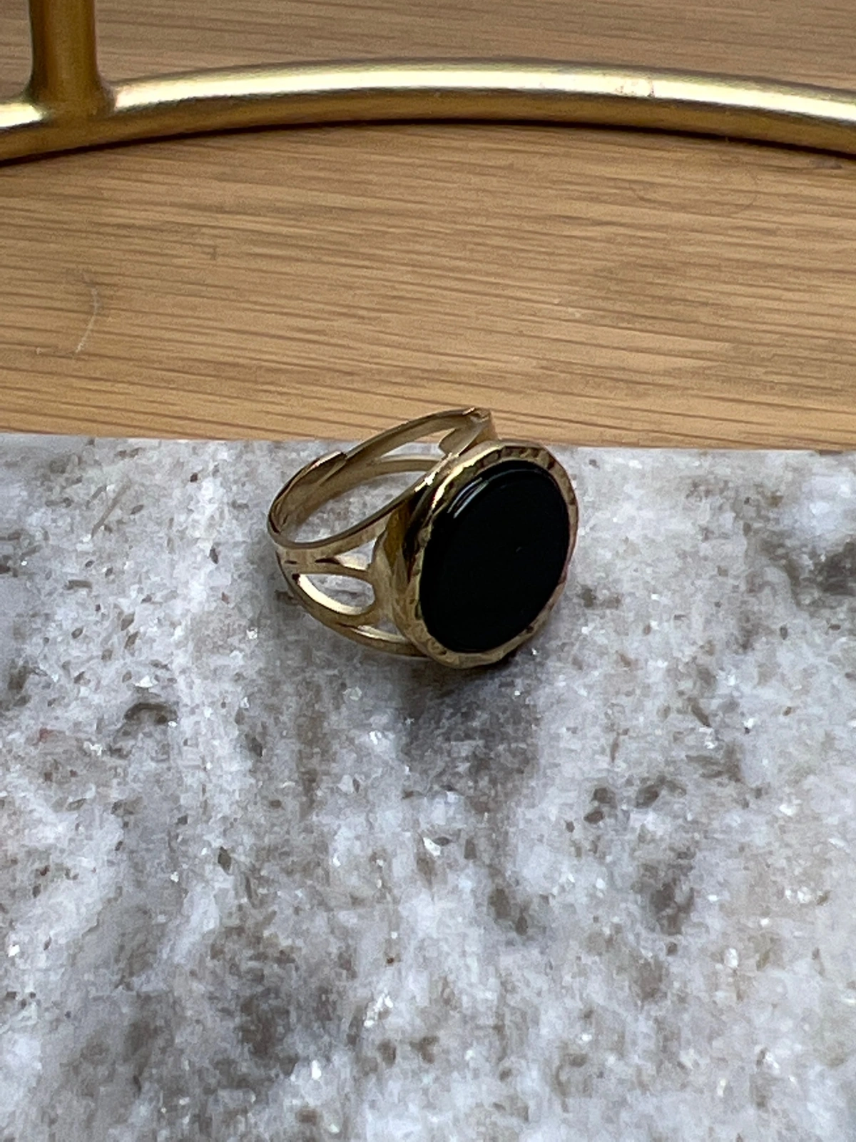 Bague ajustable Doris noire