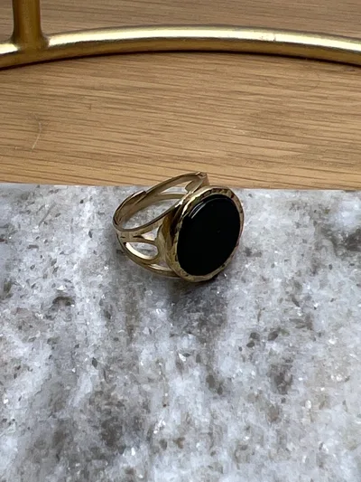 Bague ajustable Doris noire
