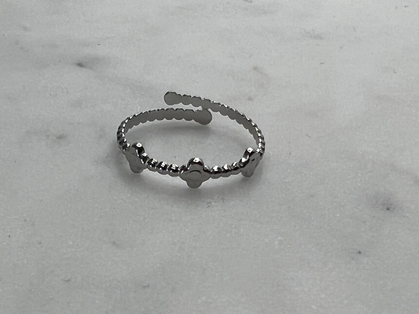 Bague ajustable Hope argentée
