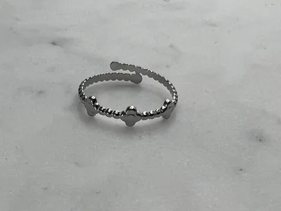 Bague ajustable Hope argentée
