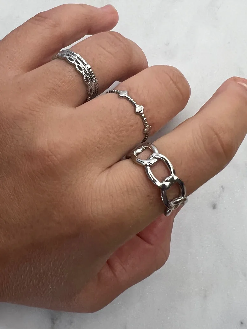 Bague ajustable Elise argentée