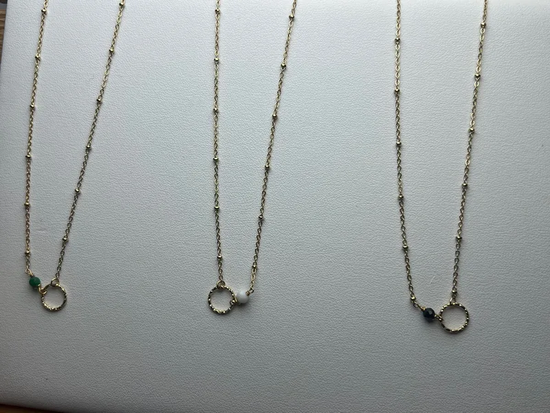 Collier Adélaïde (vert/noir/blanc)