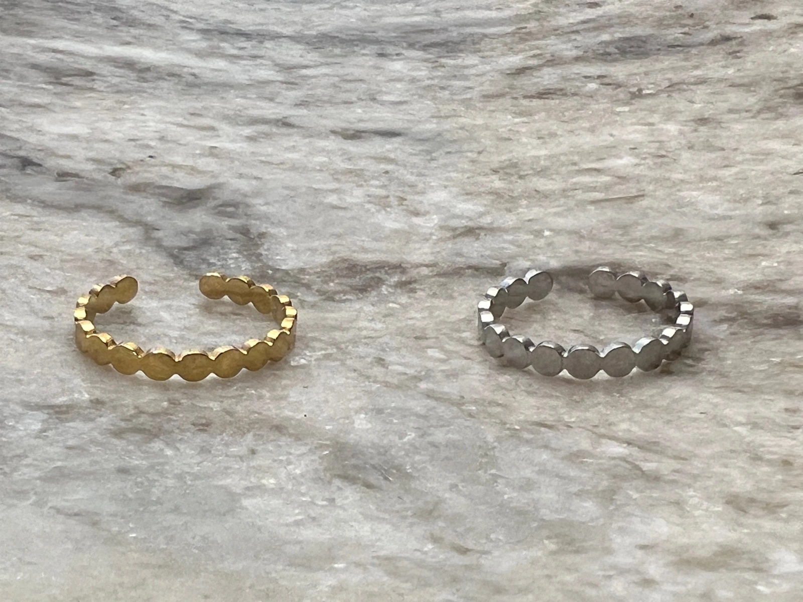 Bague ajustable Adèle (dorée, argentée)