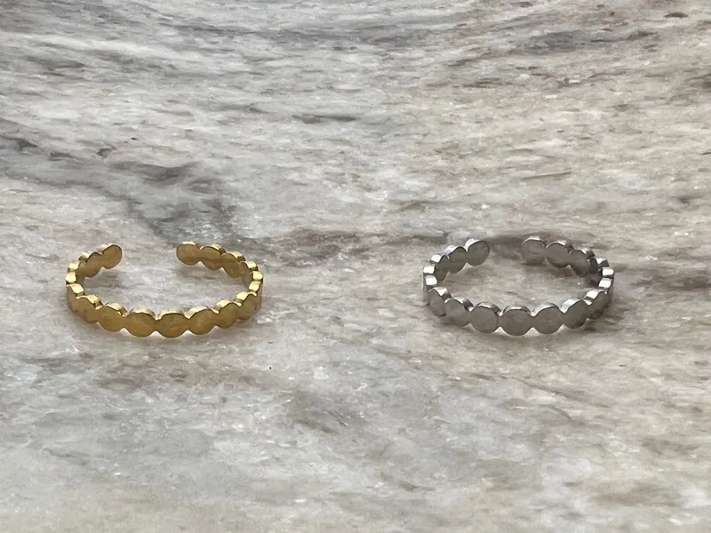 Bague ajustable Adèle (dorée, argentée)