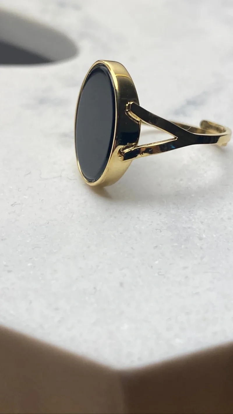 Bague Malia ajustable noire