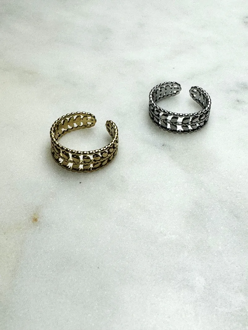 Bague ajustable Mireille (doré ou argenté)