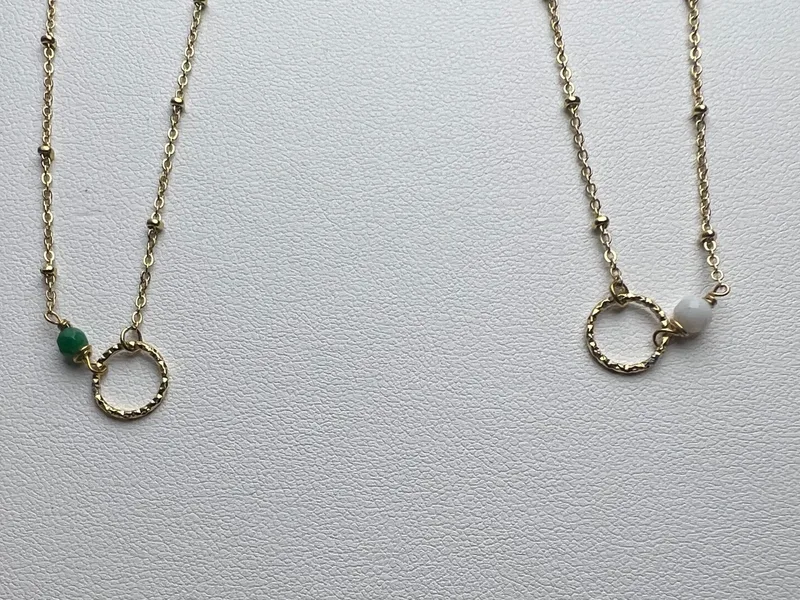 Collier Adélaïde (vert/noir/blanc)