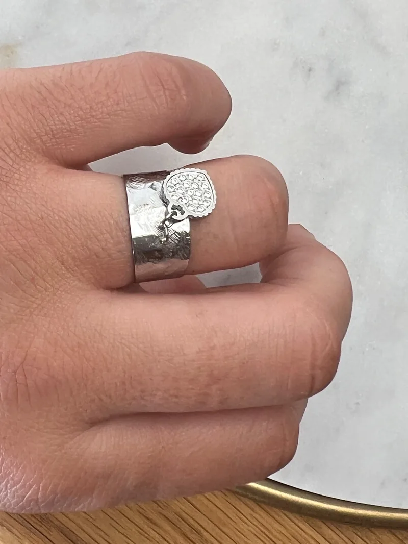 Bague ajustable Hélène argentée