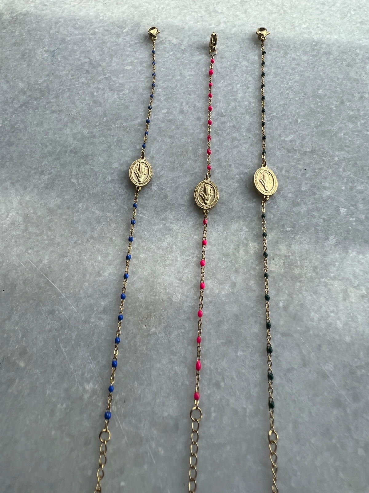 Bracelet Mona madone (kaki, violet/fushia/ bleu roi)