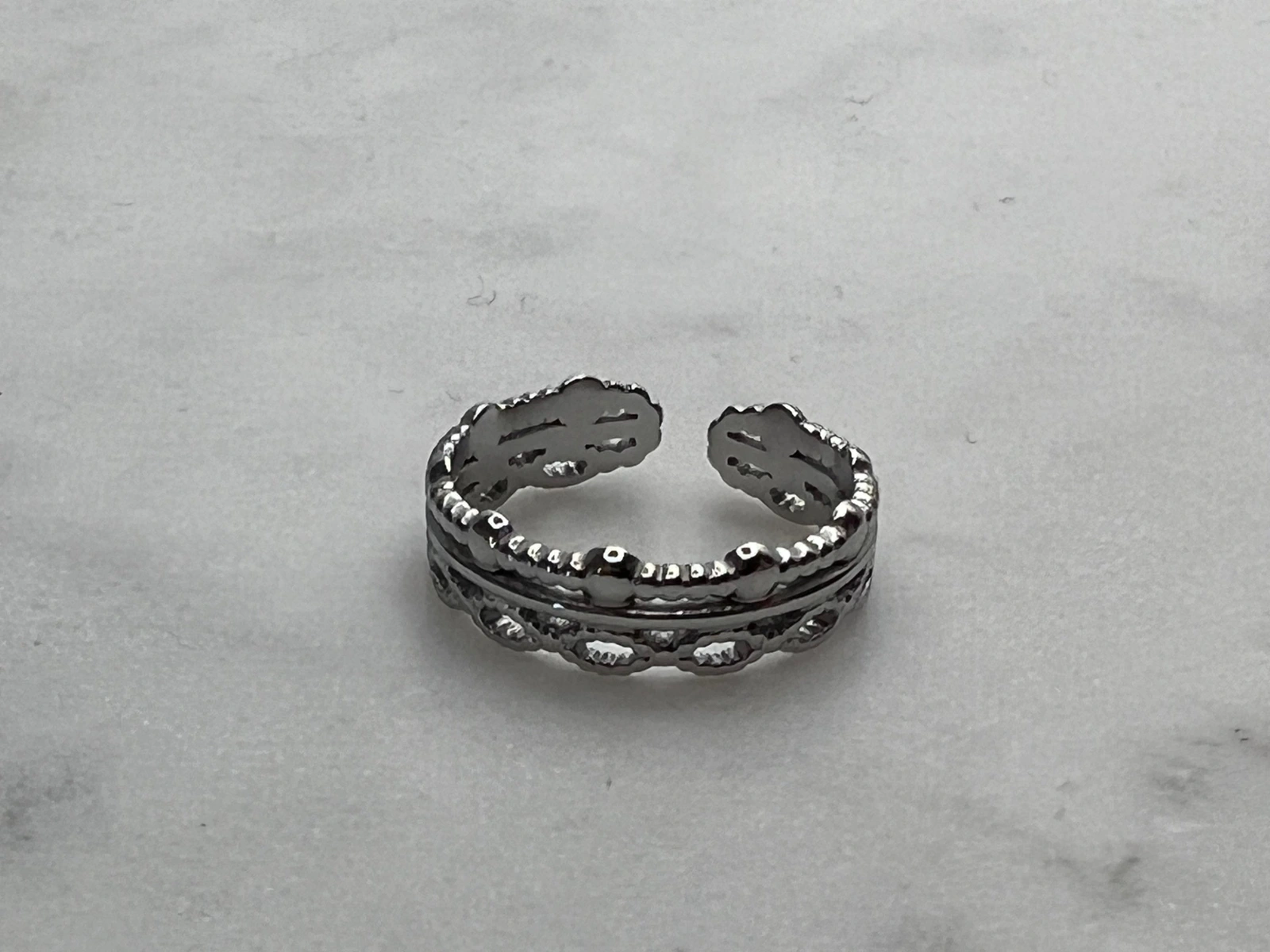 Bague ajustable Elise argentée