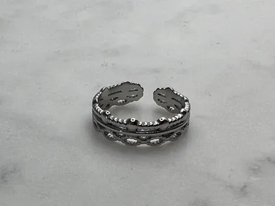 Bague ajustable Elise argentée