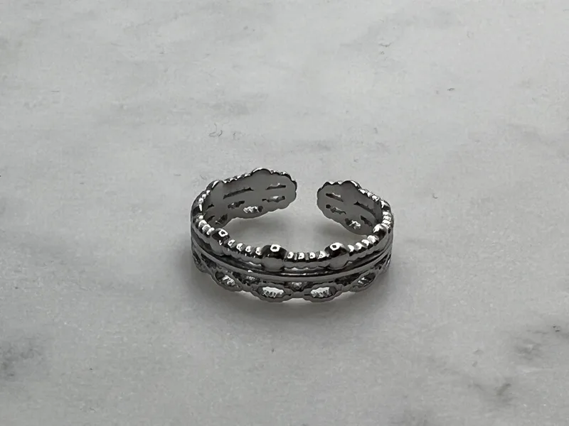 Bague ajustable Elise argentée