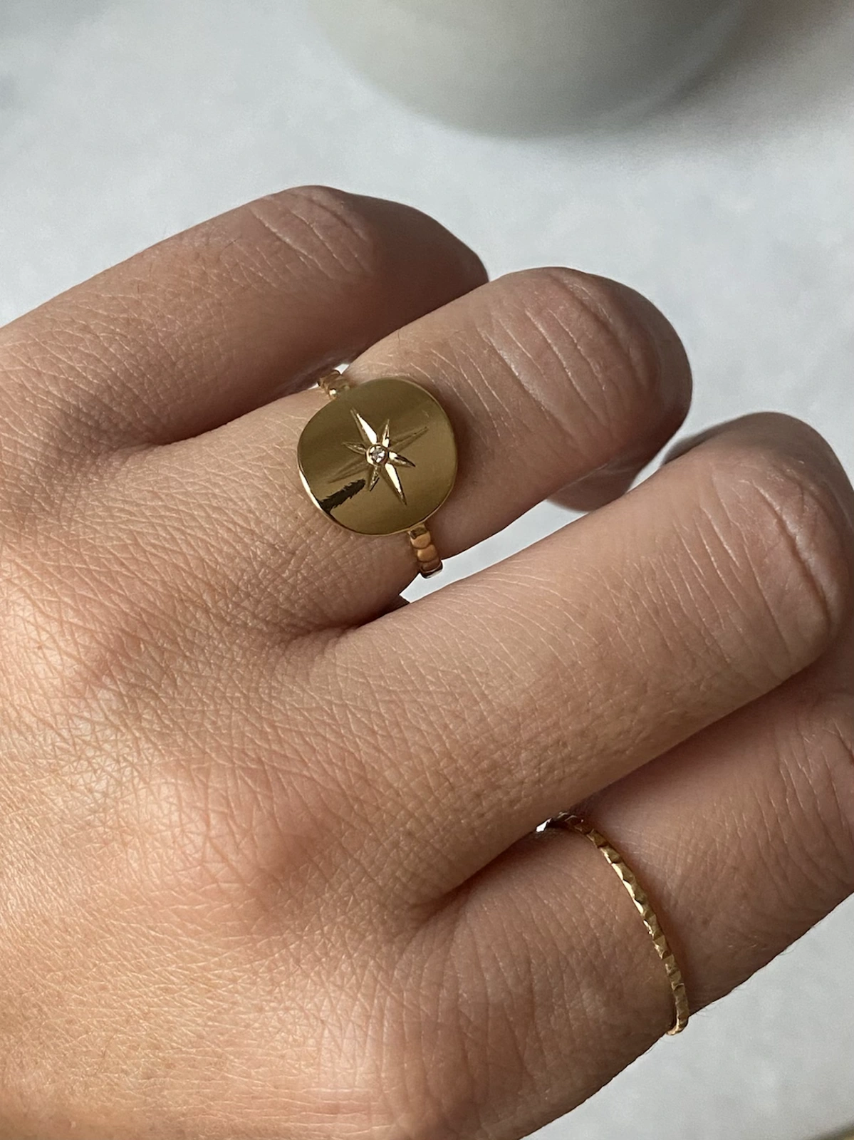 Bague ajustable Rose (dorée/argentée)