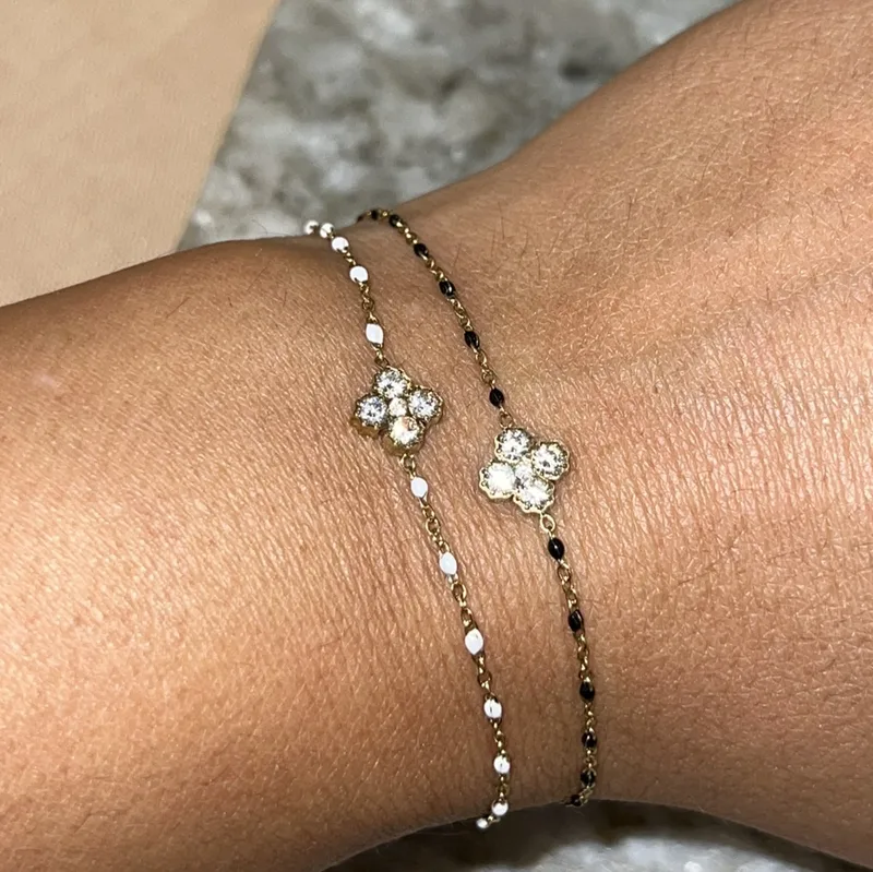 Bracelet Mona  trèfle ou croix strass